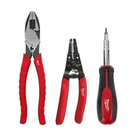 330181290 Agilipet Milwaukee Electricians Screwdriver Linemans Plier And Wire Stripper 3 Pcs