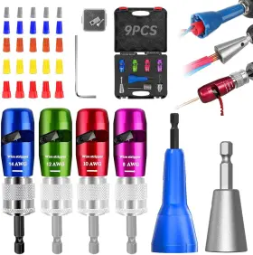 Ainazongo 445009341359 Wire Stripper Twister Tool For Drill With 25pcs Nuts 8/10/12/14 Awg Gauge