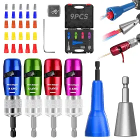 Ainazongo 763300187382 Wire Stripper Twister Tool For Drill With 25pcs Nuts 8/10/12/14 Awg Gaug