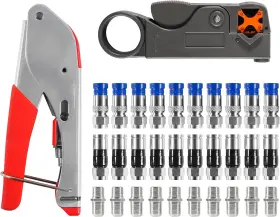 Aitiao 313107434464 Coax Cable Crimper Tool Kit Rg6 Rg59 Coaxial Compression Wire Strip