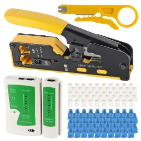 Aitrip 687117783295 Pass Through Rj45 Crimp Tool Kit Allinone Ethernet Crimper Network Tester