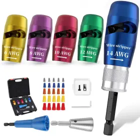 Aiwons 758287520895 Electric Wire Stripper For Drill Awg 6-14 25-piece Twisting Connectors