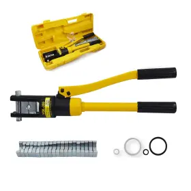 All-carb 903036864407 16 Ton Hydraulic Cable Lug Terminal Crimper Wire Crimping Tool With 11 Dies F