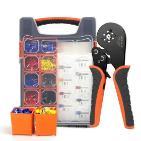 Ve-2200 Amliber 2200pcs Ferrule Crimping Tool Kit Awg30-5 Self-adjusting Wire Fer