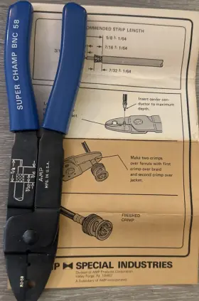 601834-1 Amp Special Industries Bnc-58 Coaxial Connector Crimping Tool Bnc 58