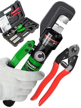 Amzcnc 723616108228 1/8 Wire Rope Crimping Tool Hydraulic Hand Crimper For Stainless Steel Cab
