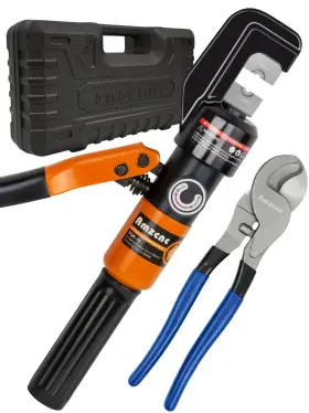 Amzcnc 723616108532 Hydraulic Cable Lug Crimper 8 Us Ton 12 Awg To 00 2/0 Electrical Terminal C