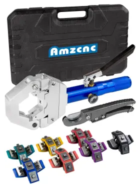 71500 Amzcnc 723616963759 Hydraulic A/c Hose Crimper Kit - Handheld Crimping Tool Set With