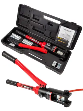 Amzcnc 742686490590 16 Ton Hydraulic Wire Professional Battery Cable Lug Crimping Tool