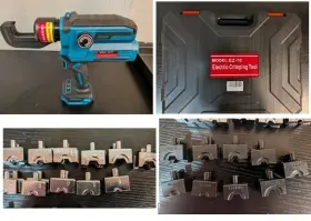 Ez-70 Amzcnc Electric Hydraulic Cable Lug Crimper 12 Awg To 2/0 With Dies