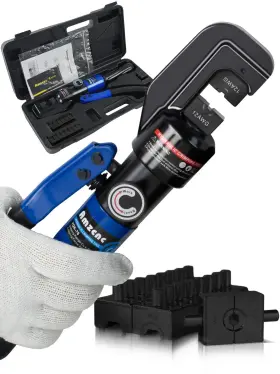 Yqk-00 Amzcnc 8 Us Ton Hydraulic Cable Lug Crimper Kit - 9 Pairs Of American