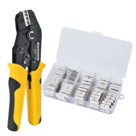 Ancwoony 702103217865 Wire Crimping Tool Kit For Non-insulated Terminals Ratcheting Crimper Plier A