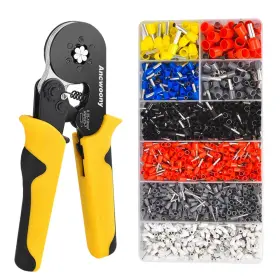 Hsc8 Ancwoony 718430396470 Wire Crimping Tool Kit With 1800pcs Ferrules Terminals 10-6a Hex Crimper