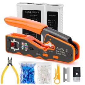 Aowiz 766460365539 Rj45 Crimp Tool Kit Cat5 Cat5e Cat6a Cat6 Ethernet Crimping With 50pcs