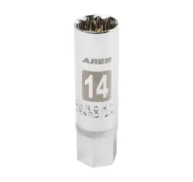 Ares 818765029958 11017-14mm 3/8-inch Drive Thin Wall Magnetic Spark Plug Socket - 12-point Des