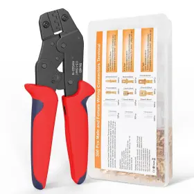 Af-48b Askcable Crimping Tool Connector Kit Ratcheting Wire Crimper For 300pcs Male Fema