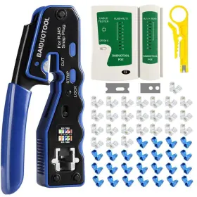 Baiduotool 738617396994 Rj45 Crimping Tool Kit Pass Through Ethernet Wire Crimper Stripper