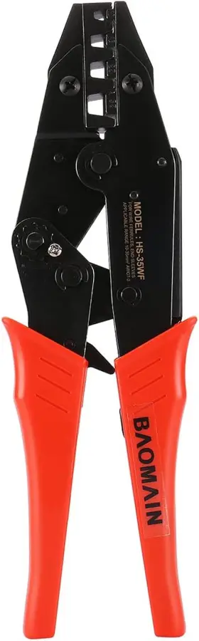 Baomain 313020842834 Ratchet Crimper Plier For Cord End Ferrel Terminals 8-2 Awg 10 15 25 35 Mm