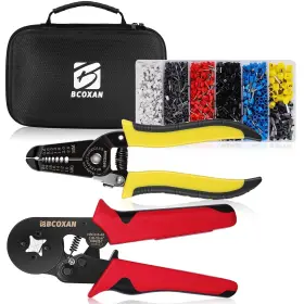 Bcoxan 731954363988 Ferrule Crimping Tool Kit With Carrying Case Awg23-7 Self-adjustable Ratchet
