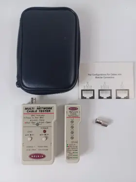 3700894 Belkin Multi Network Cable Tester For Bnc And Rj45 Terminator Remote With Case