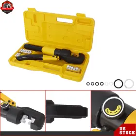 Ber148905 Berliii 2 Pcs Hydraulic Crimper 10 Ton Wire Battery Cable Lug Terminal With 8 Dies