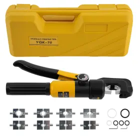 Yxr9ho Bfo New 10 Ton Hydraulic Crimper Crimping Tool With 9 Dies Wire Battery