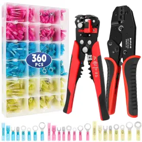 Drr-us036 Biliple Crimping Tool For Heat Shrink Connectors Set With 360pcs Waterproof Marine Gr