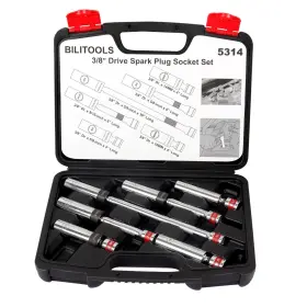 Bilitools 974676371884 6 Piece 3/8-inch Drive Magnetic Swivel Spark Plug Socket Set-includes 9/16- Inch