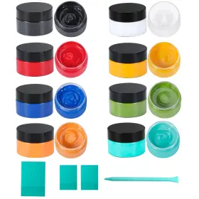 Ym0801 Boolooen 8 Chalk Paste For Stencils And 4 Spatulas Ink Self-