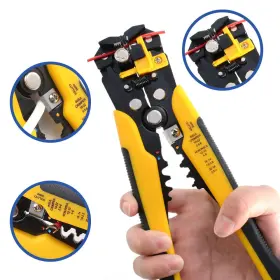 Branded 445039538583 Crimper Cable Cutter Adjustable Wire Stripper And Crimping Pliers Hand Tool Yellow