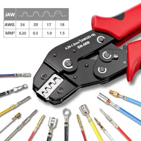 6468654678634869 Branded Sn-58b Ratcheting Crimping Tool Set 0.25-1.5mm For Dupont Jst Molex Terminals
