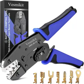 Branded01 445033598583 Crimping Tool For Non-insulated Open Barrel Terminals-awg 20-10 Ratchet Wire Cri