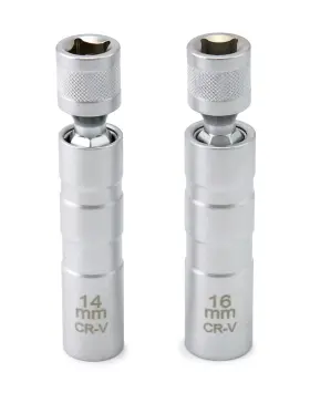 Branded01 795973807595 14mm And 16mm Magnetic Swivel Spark Plug Socket Thin Wall Rotating 3/8 Inch