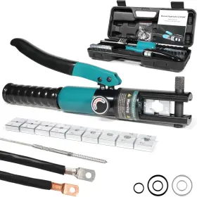 B0dt6w8m28 Brileine 10-ton Hydraulic Crimping Tool 9 Dies Battery Wire Rope Crimper 12-2/0