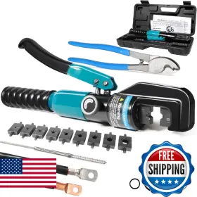 B0dznrtnxv Brileine 10 Tons Hydraulic Crimping Tool Crimper For 12 Awg To 2/0 Aw