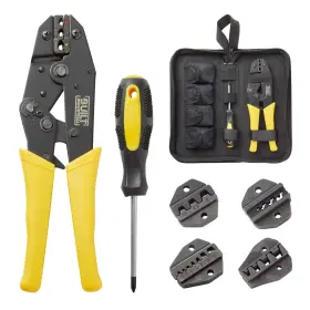 Built Industrial 194425388888 5 Piece Ratcheting Wire Crimping Tool Set For Heat Shrink Connectors Electric