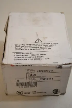 Yaz2c2tc14 Burndy 25019141 2awg Cu Class B C Qty 25
