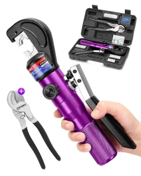 Chanhyd 762716214583 Hydraulic Wire Battery Cable Lug Terminal Crimper - 9 Dies For 12 Awg To 2/0