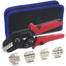 Cinlin 717710885406 Ratcheting Wire Crimping Tools Set For Molex Jst Dupont Style Open Bar