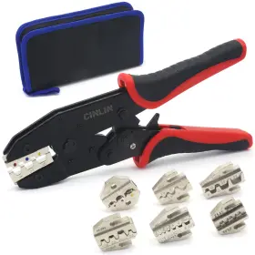 Cinlin 717710885468 Ratcheting Wire Crimping Tools Set For Heat Shrink Terminals Non-insulated