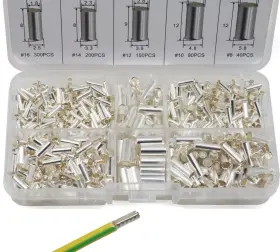 Cinlin 762949748497 770 Pcs Wire Ferrules Kits Silver Plated Copper Crimp Terminal Connector 5 Si