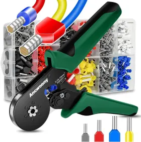 Hsc8 Clamplus 749083375109 Wire Crimping Tool Kit With Te/ve1200pcs Ferrules Terminals - 10-6a Hexagon