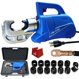 Cm-510d Crafthydro 601215420180 Electric Hydraulic Wire Crimping Tool With 13 Dies 8awg To 800mcm 12 Tons B