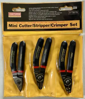 34-73579 Craftsman Professional 3pc Mini Wire Cutter Stripper Crimper Set 73579 Usa
