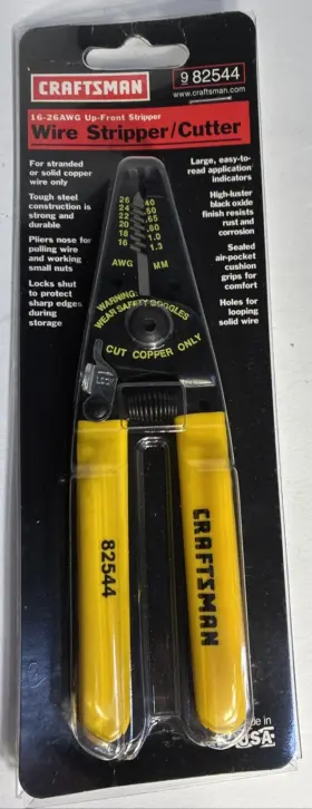Craftsman 720383825440 Sears Made In Usa Yellow Wire Stripper/ Cutter 82544 16-26awg