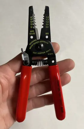 8023e Crawford Tool Rare Wire Stripper Cutter Pliers - 6 Inch Long 10-18 Awg Red #