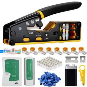 Rj-03 Dagodtech Rj45 Ethernet Network Tool Kit Pass Through Cat6 Crimping For Rj11