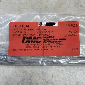 C10-118ja Daniels Mfg Dmc Tools Safe-t-cable .022 X 18 Inch 321 S/s Cables And Ferrules 50 Pcs