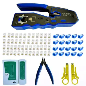 Dasxskj 766330622601 Rj45 Crimp Tool Kit Pass Through And Standard Cat6 Cat6a Cat5 Cat5e Crim