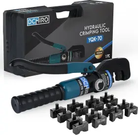 Yqk-70  Dchiro Hydraulic Crimping Tool - 9 Black Oxide Coated Dies And Hard Shell Case Included